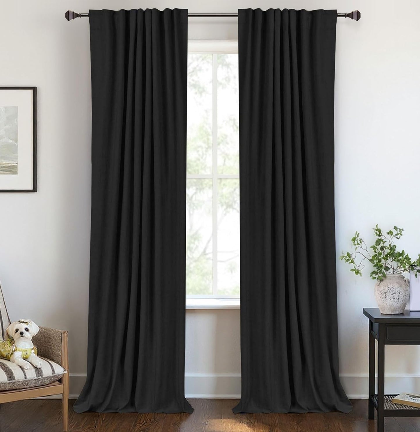 100% Blackout Shield Blackout Curtains for Bedroom 84 Inches Long, Back Tab/Rod Pocket Living Room Drapes, Thermal Insulated Blackout Curtains 2 Panels Set, 50" W x 84" L, Cream