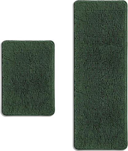 Bathroom Rugs 36 x 60 Inch – Extra Large Bath Mat | Absorbent and Washable Thick Chenille Bath Rugs Non-Slip Runner Rug for Bathroom, Shower, Tub(Gray)