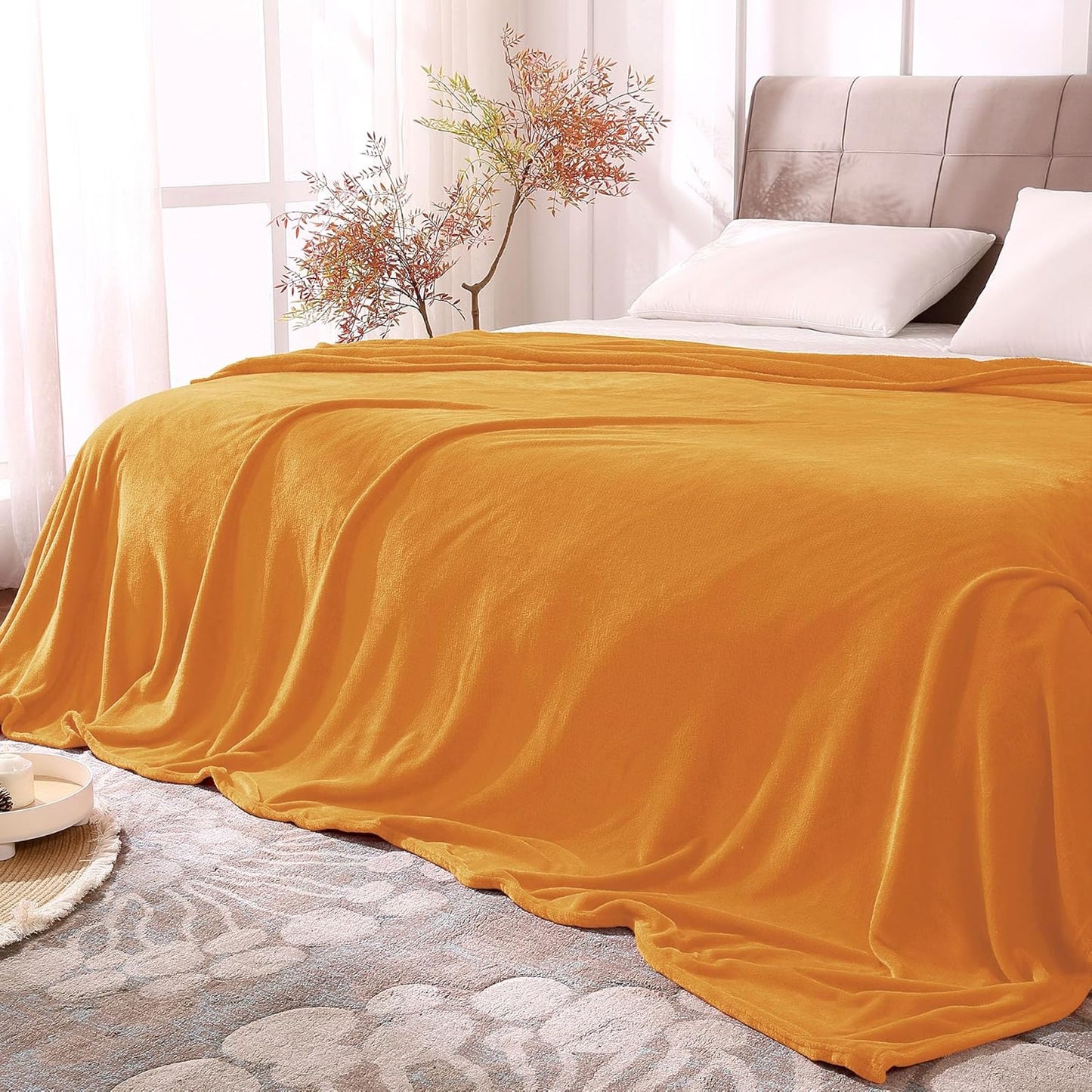 Fleece Blanket Black Throw Blankets for Couch & Bed, Luxury Plush Cozy Fuzzy Blanket 50x60 inches, Super Soft Warm Lightweight Throw Blanket for Travel Camping