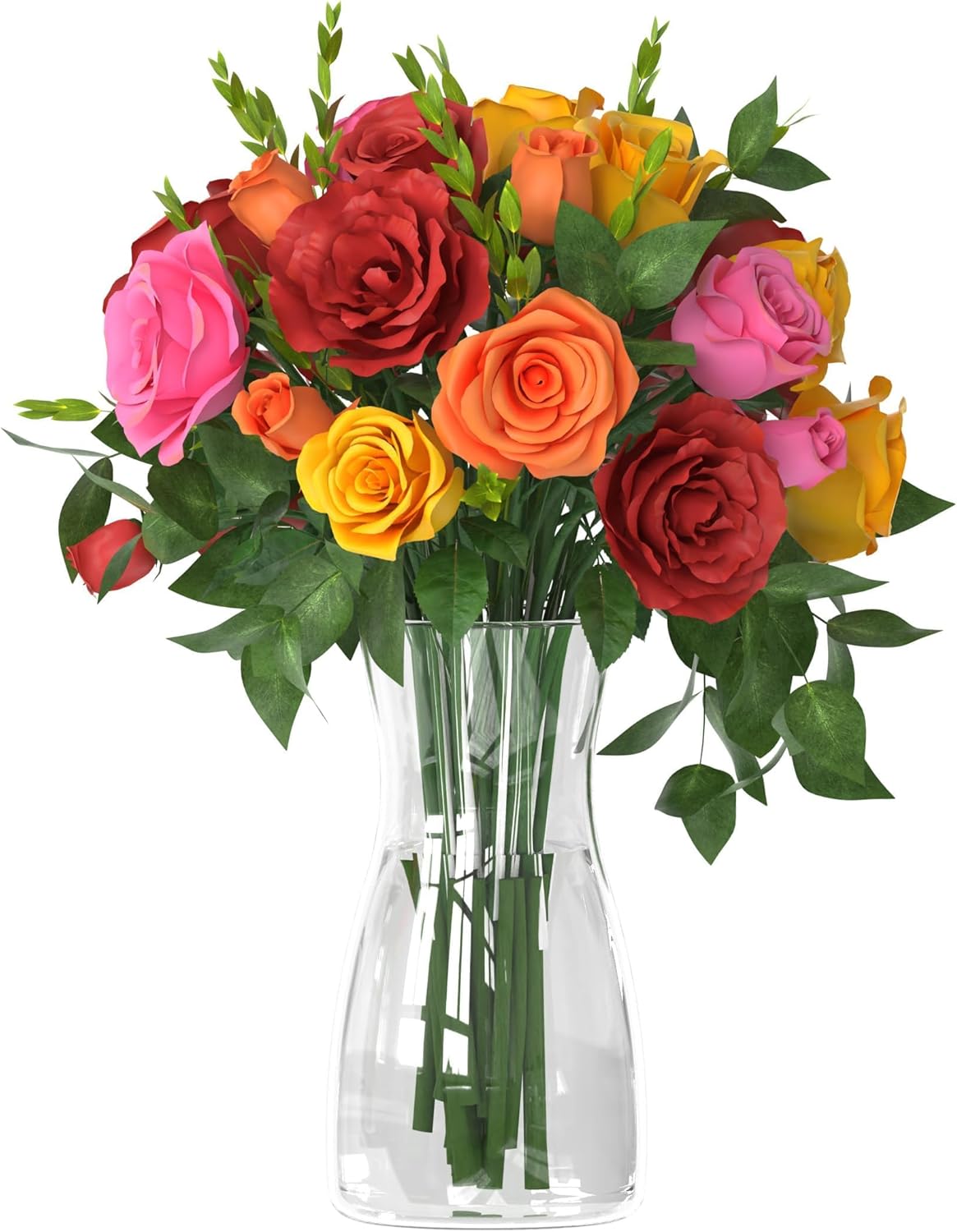 8 inch Clear Glass Flower Vases for Flower Bouquet Decoration Home Centerpiece Wedding Decor Gift