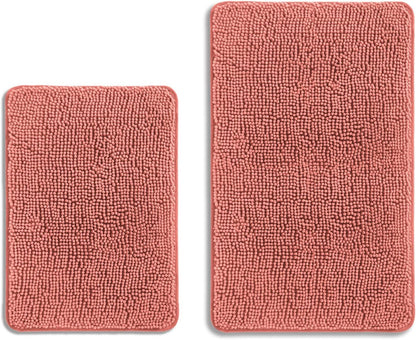 Bathroom Rugs 36 x 60 Inch – Extra Large Bath Mat | Absorbent and Washable Thick Chenille Bath Rugs Non-Slip Runner Rug for Bathroom, Shower, Tub(Gray)